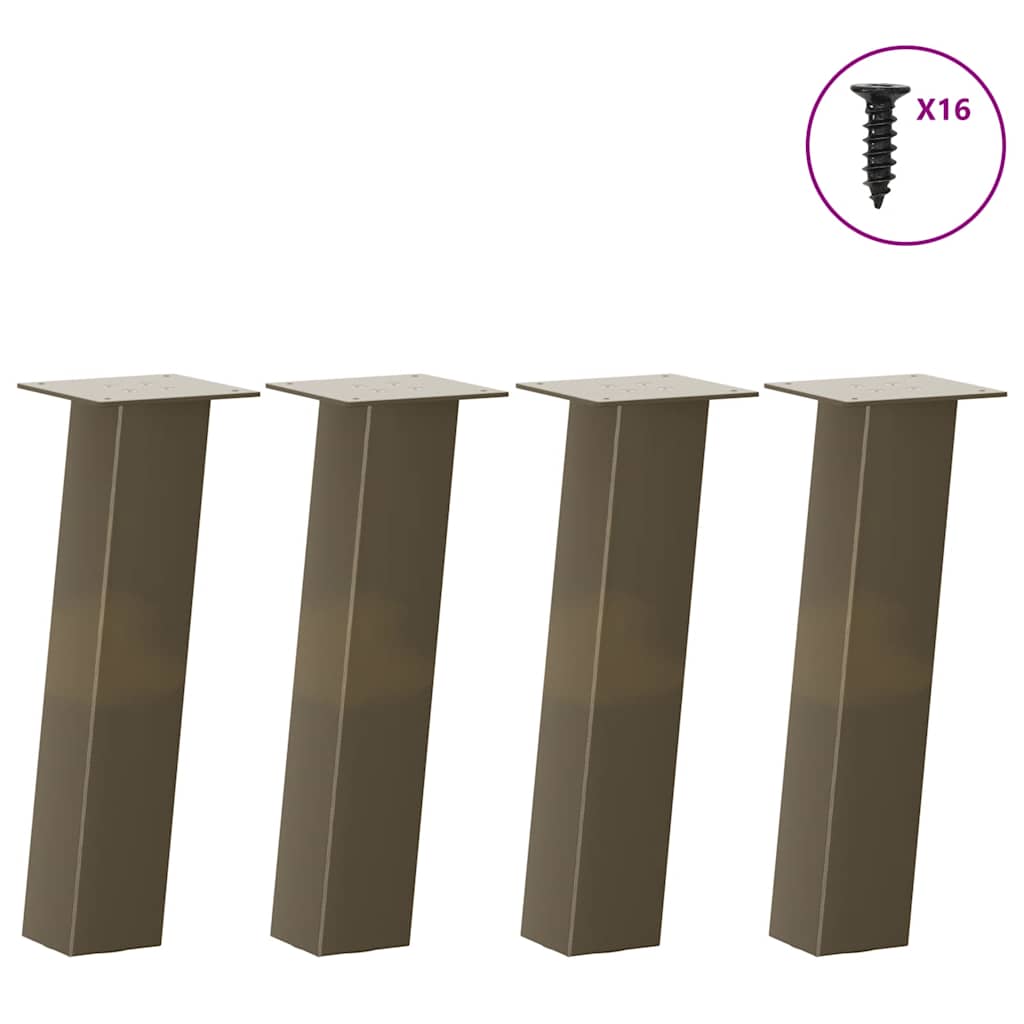 Salontafelpoten 4 st 42 cm staal naturel – afbeelding 1
