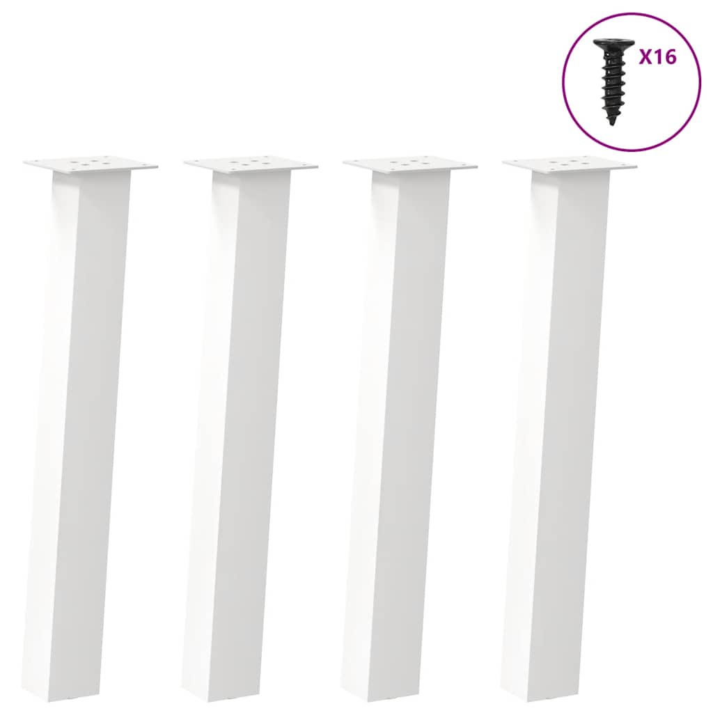 Console tafelpoten 4 st 72 cm staal wit