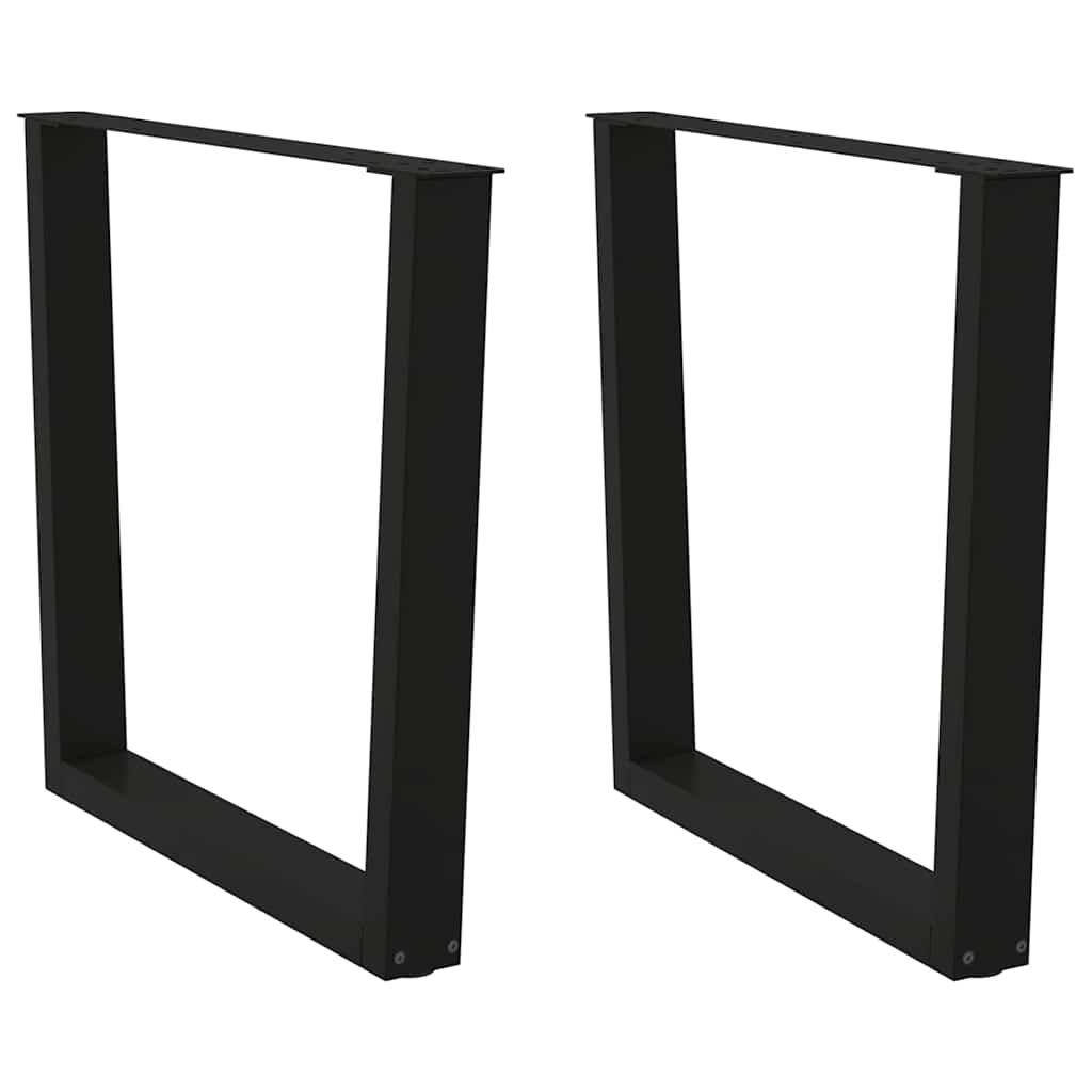 Eettafelpoten 2 st V-vormig 80x(72-73,3) cm staal zwart