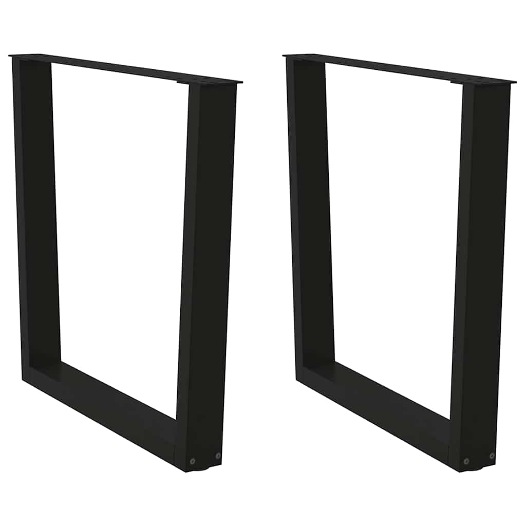 Eettafelpoten 2 st V-vormig 90x(72-73,3) cm staal zwart