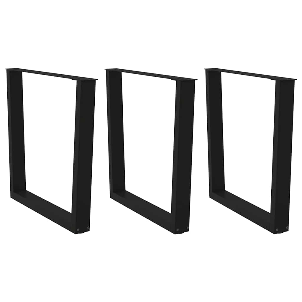 Eettafelpoten 3 st V-vormig 80x(72-73,3) cm staal zwart