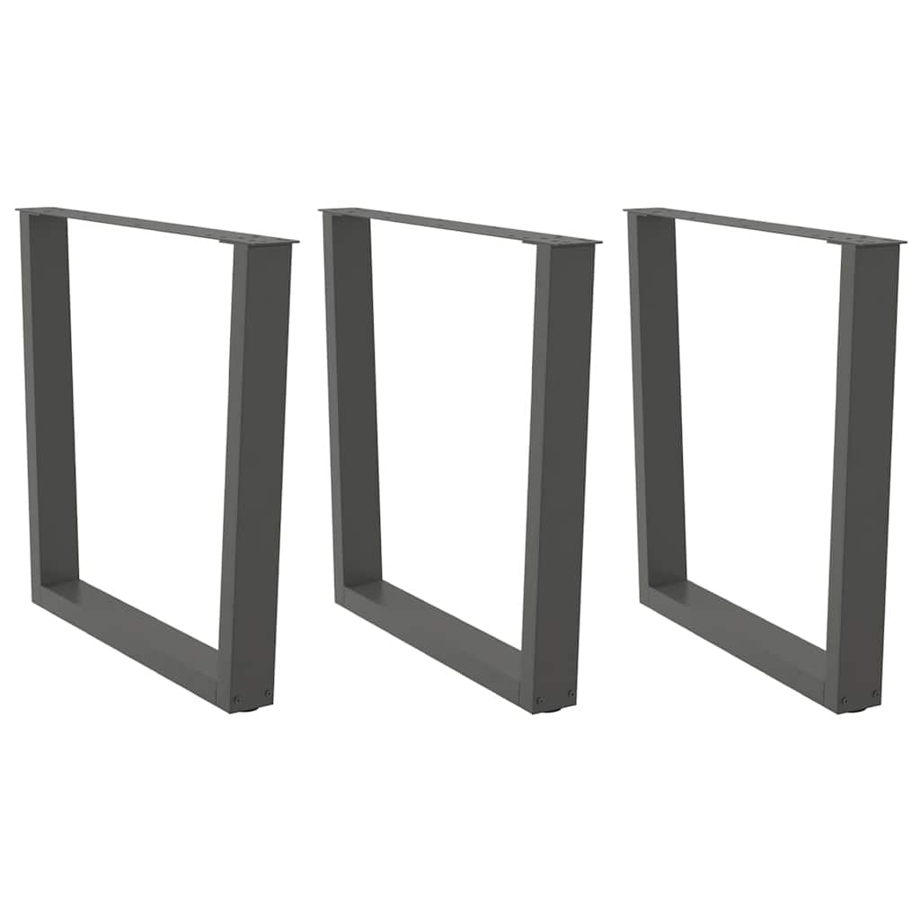 Eettafelpoten 3 st V-vormig 90x(72-73,3) cm staal antraciet
