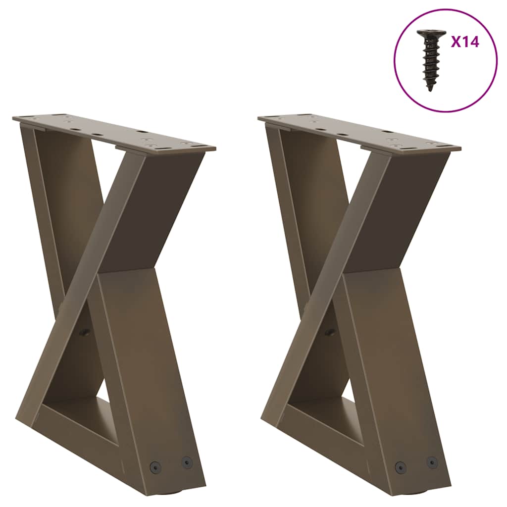 Salontafelpoten 2 st 40x(30-31,3) cm staal naturel