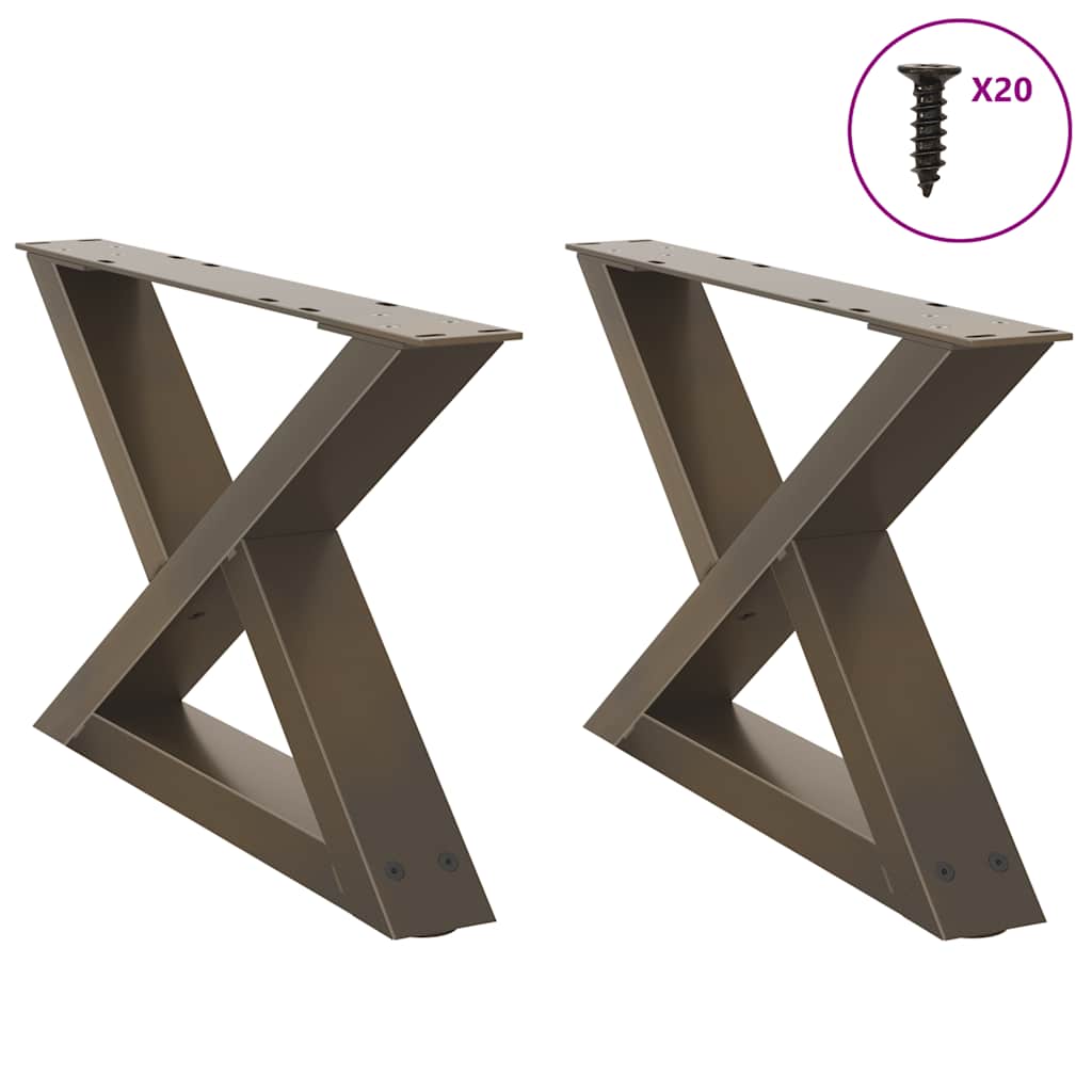 Salontafelpoten 2 st 50x(30-31,3) cm staal naturel