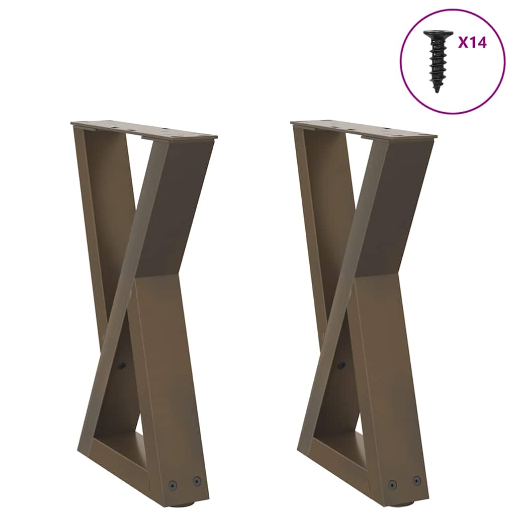 Salontafelpoten 2 st 38x(42-43,3) cm staal naturel – afbeelding 1