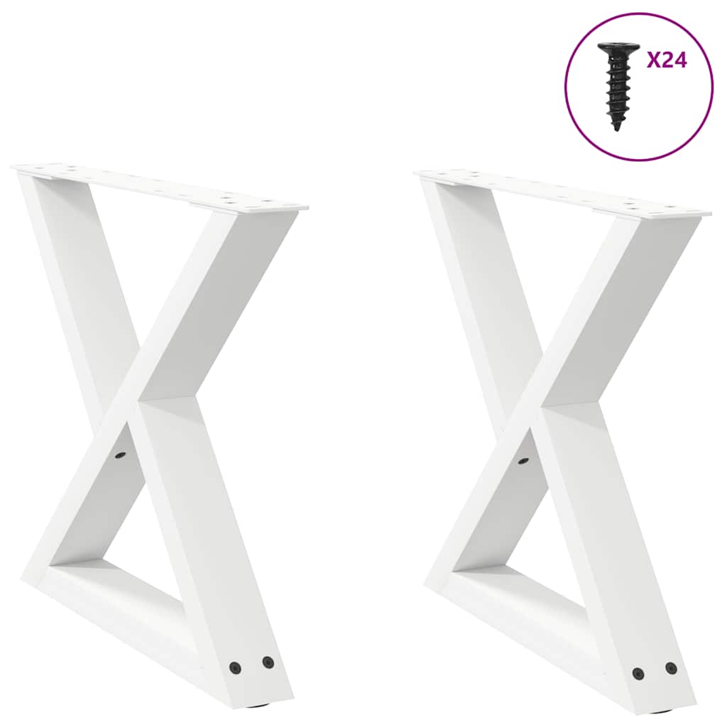 Salontafelpoten 2 st 50x(42-43,3) cm staal wit