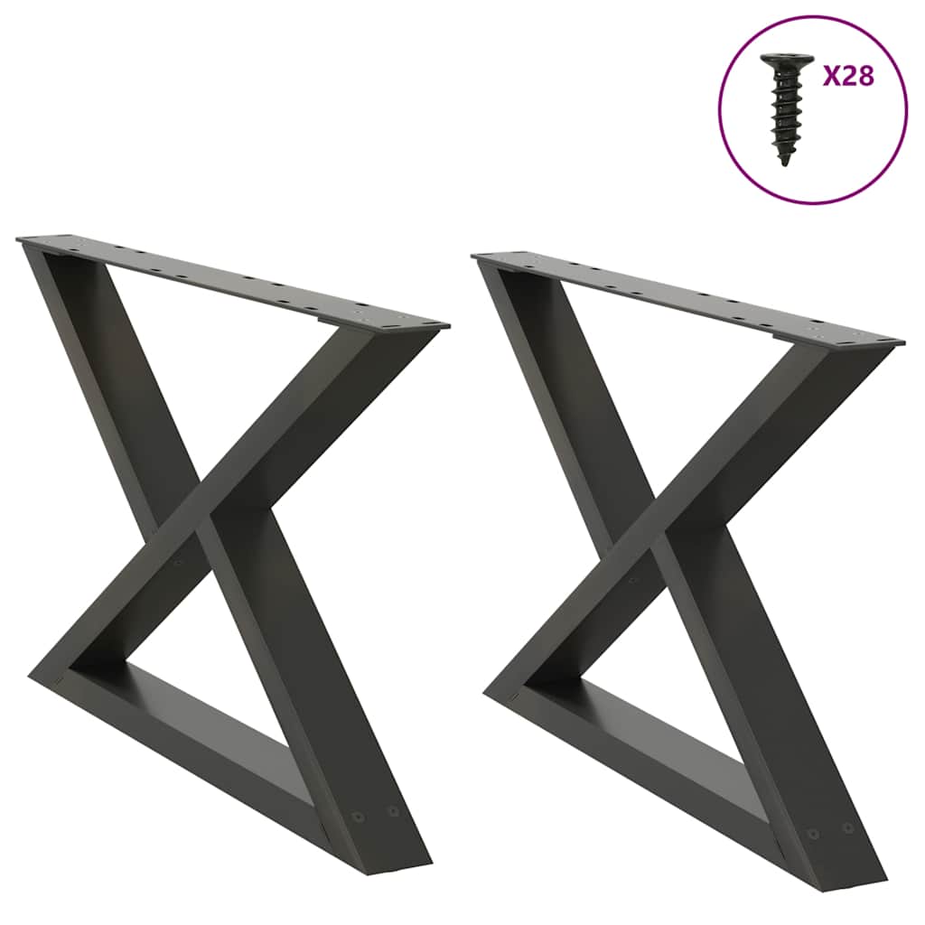 Salontafelpoten 2 st 70x(42-43,3) cm staal antraciet