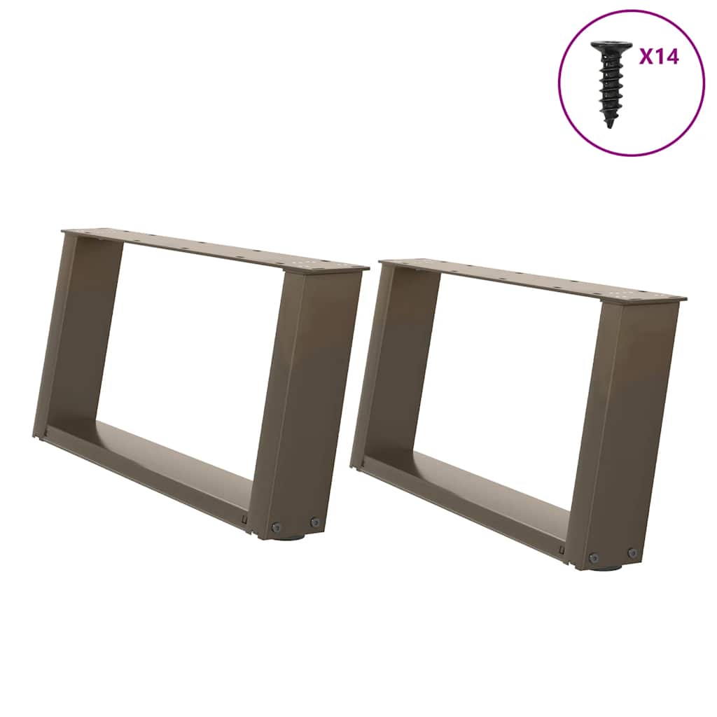 Salontafelpoten 2 st U-vormig 70x(30-31) cm staal naturel
