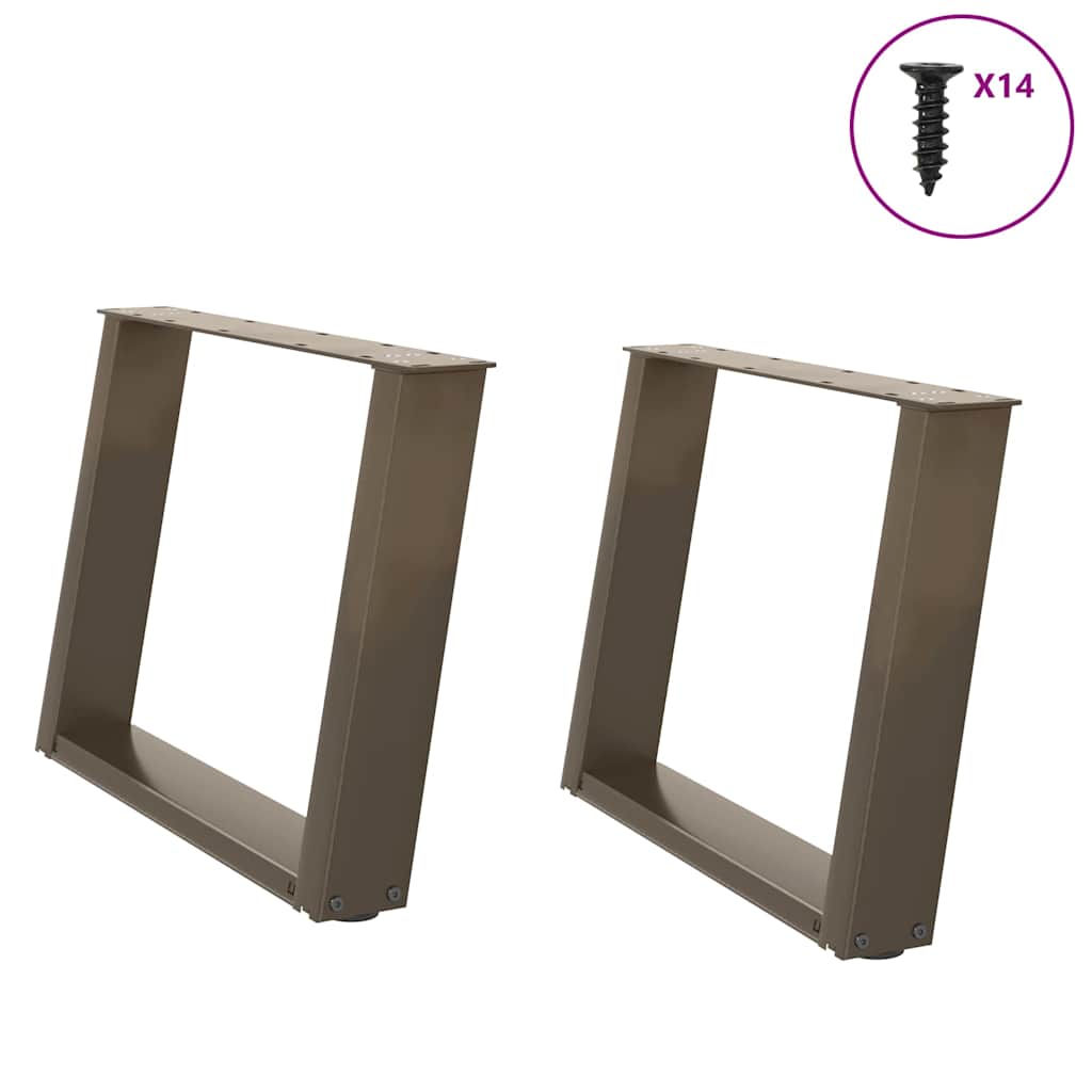 Salontafelpoten 2 st U-vormig 70x(42-43) cm staal naturel