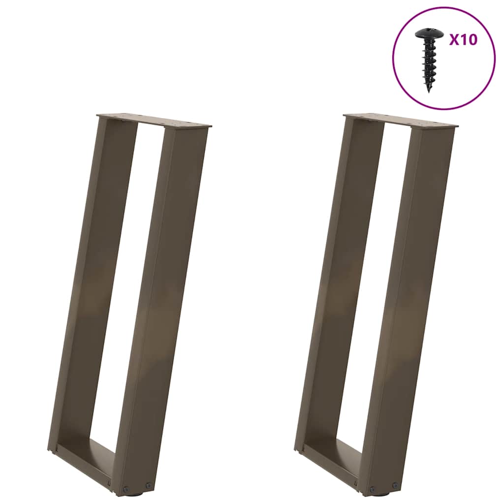 Console tafelpoten 2st U-vormig 28x(72-73)cm staal naturel