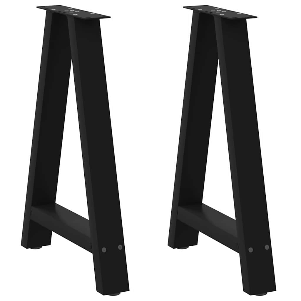 Eettafelpoten 2 st A-vormig 50x(72-73) cm staal zwart