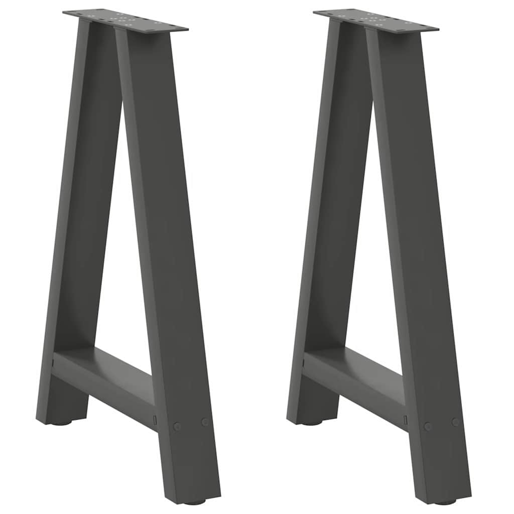 Eettafelpoten 2 st A-vormig 60x(72-73) cm staal antraciet – afbeelding 1
