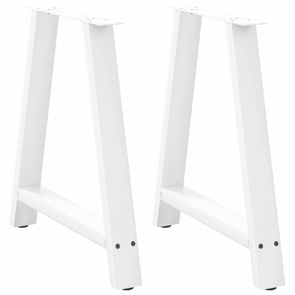 Eettafelpoten 2 st A-vormig 70x(72-73) cm staal wit