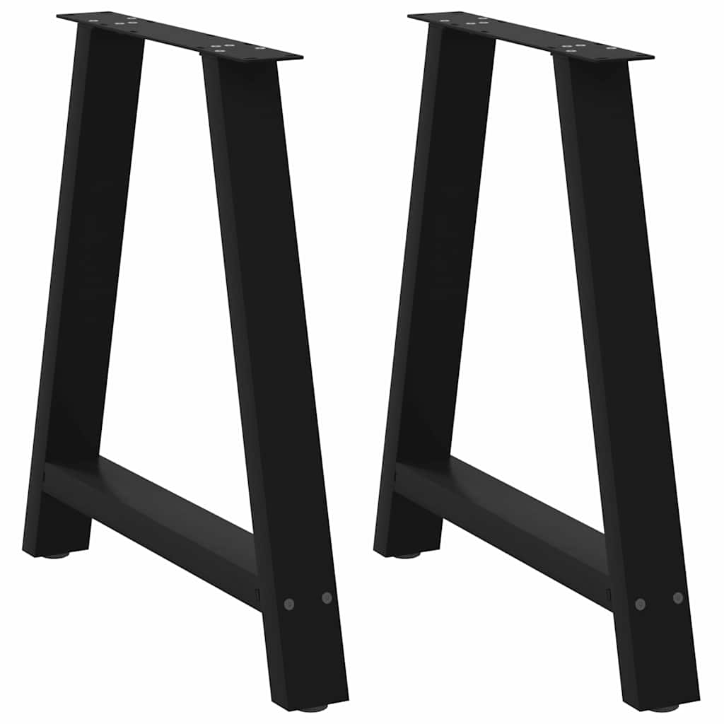 Eettafelpoten 2 st A-vormig 80x(72-73) cm staal zwart