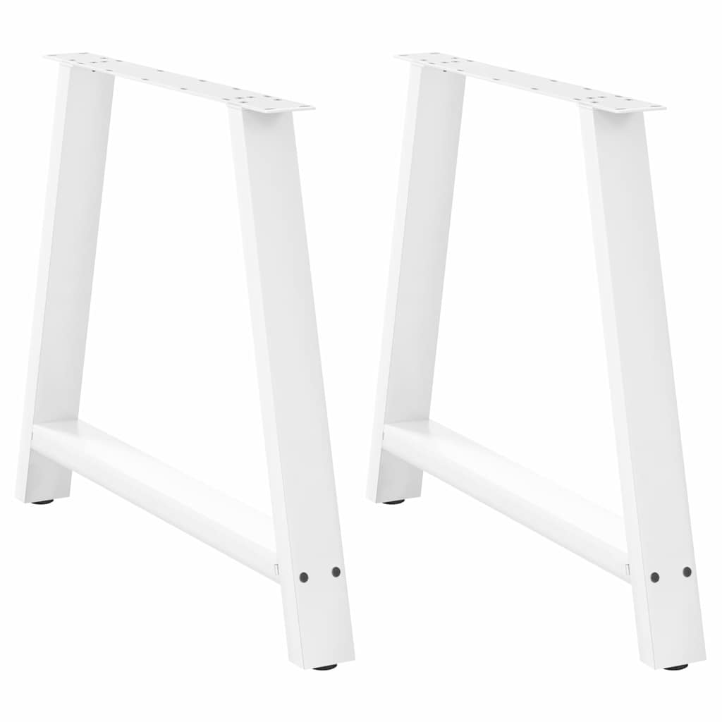 Eettafelpoten 2 st A-vormig 90x(72-73) cm staal wit