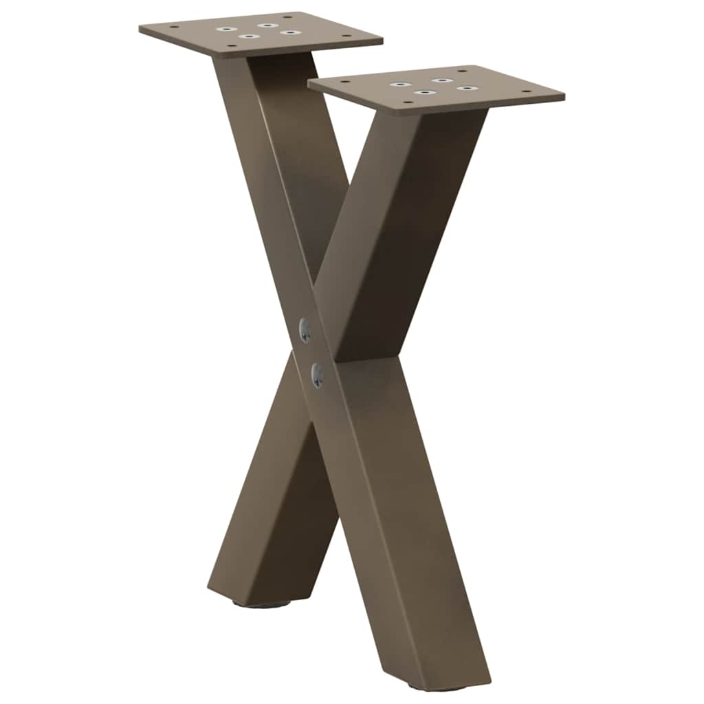 Salontafelpoten 2 st X-vormig 30x(30-31) cm staal naturel