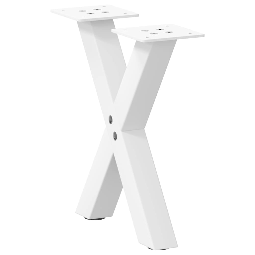 Salontafelpoten 2 st X-vormig 37x(30-31) cm staal wit