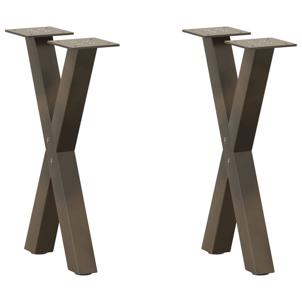 Salontafelpoten 2 st X-vormig 28x(42-43) cm staal naturel