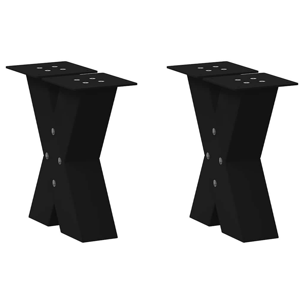 Salontafelpoten 2 st X-vormig 40x(30-31) cm staal zwart