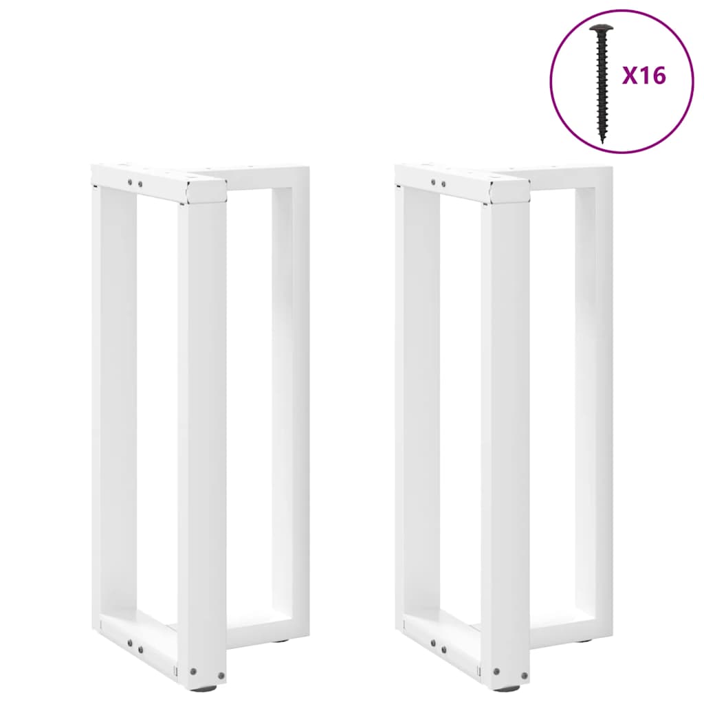 Bartafelpoten 2 st T-vormig 40x35x(90-91) cm staal wit