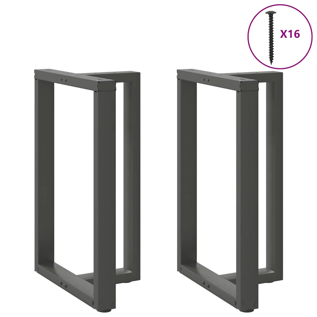 Bartafelpoten 2 st T-vormig 60x35x(90-91) cm staal antraciet