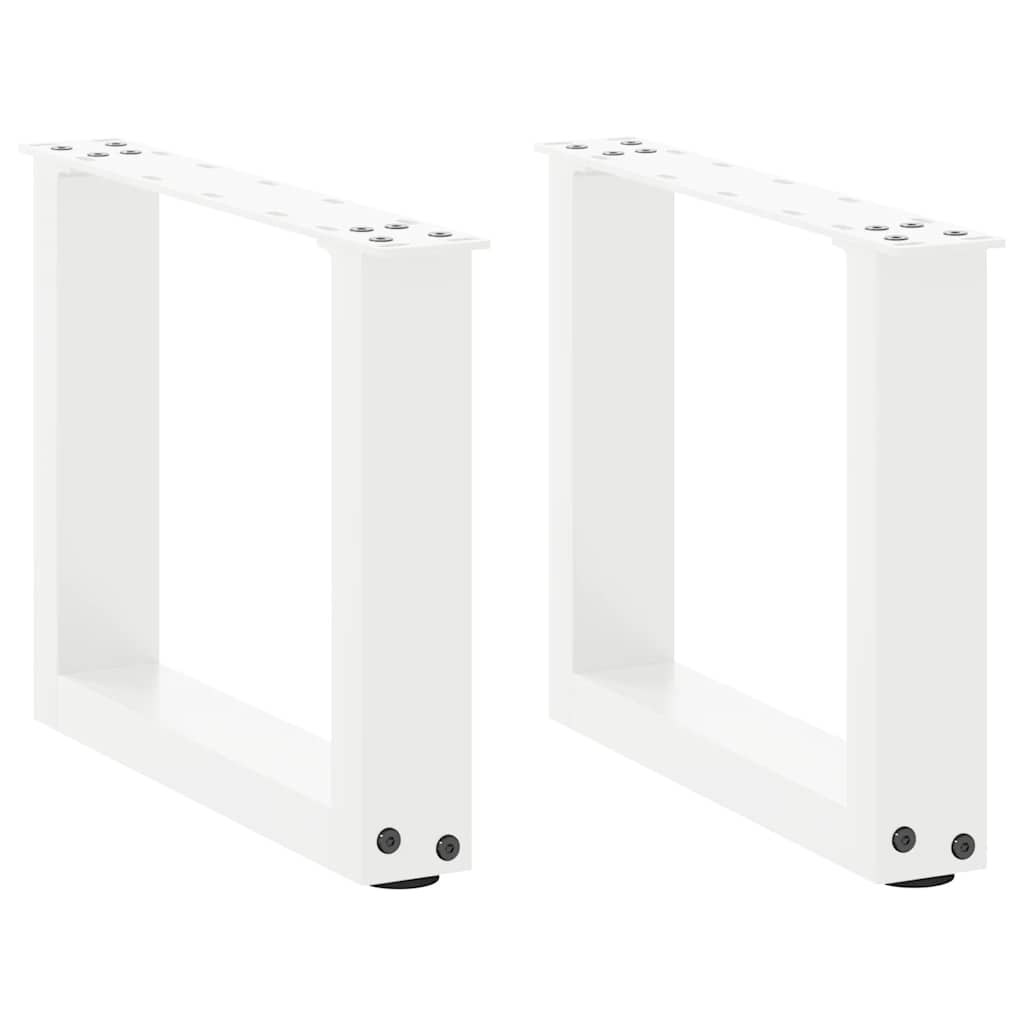 Salontafelpoten 2 st U-vormig 40x(30-31) cm staal wit – afbeelding 1