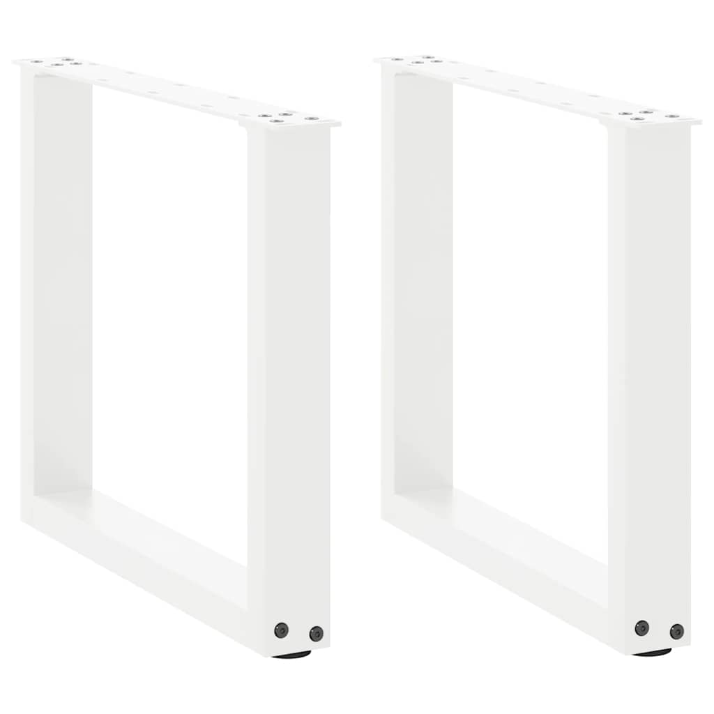 Salontafelpoten 2 st U-vormig 50x(42-43) cm staal wit