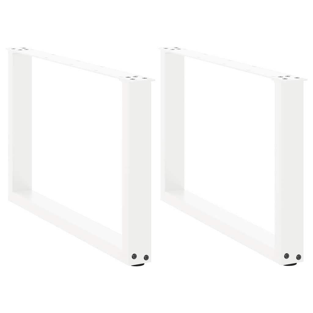 Salontafelpoten 2 st U-vormig 60x(42-43) cm staal wit