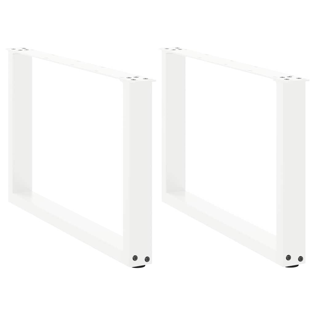 Salontafelpoten 2 st U-vormig 70x(42-43) cm staal wit