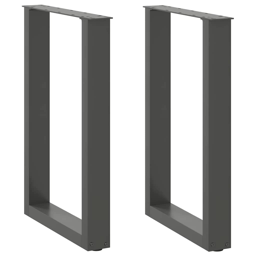 Eettafelpoten 2 st U-vormig 50x(72-73) cm staal antraciet