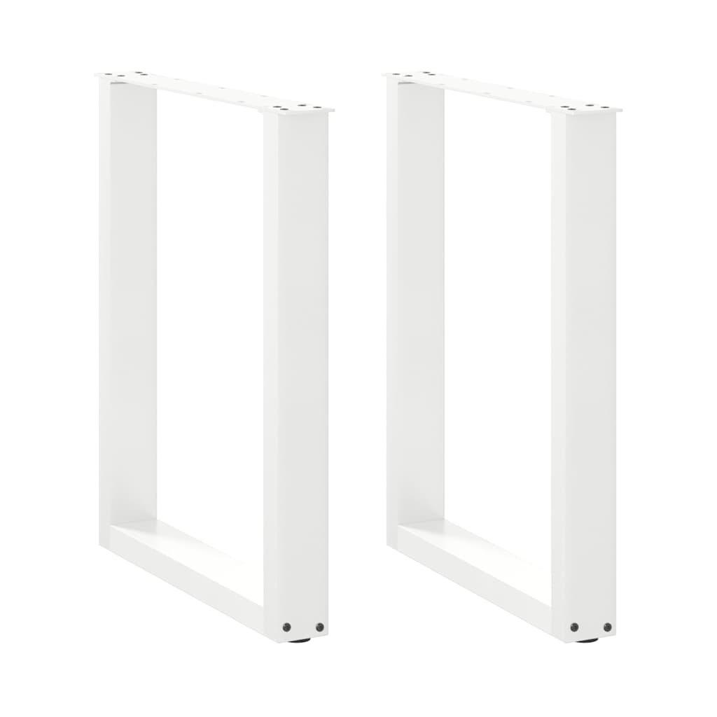 Eettafelpoten 2 st U-vormig 60x(72-73) cm staal wit