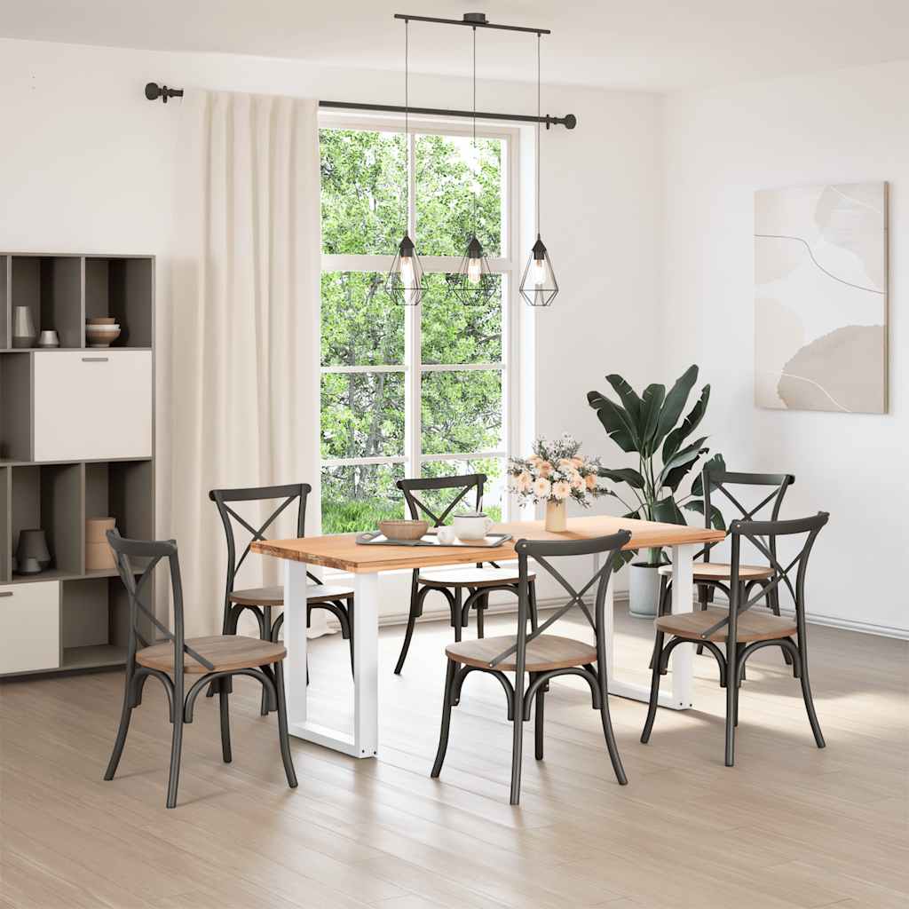 Eettafelpoten 2 st U-vormig 60x(72-73) cm staal wit – afbeelding 2