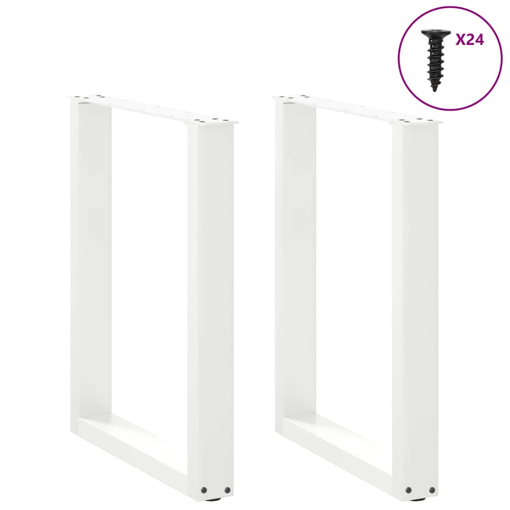 Eettafelpoten 2 st U-vormig 60x(72-73) cm staal wit – afbeelding 3