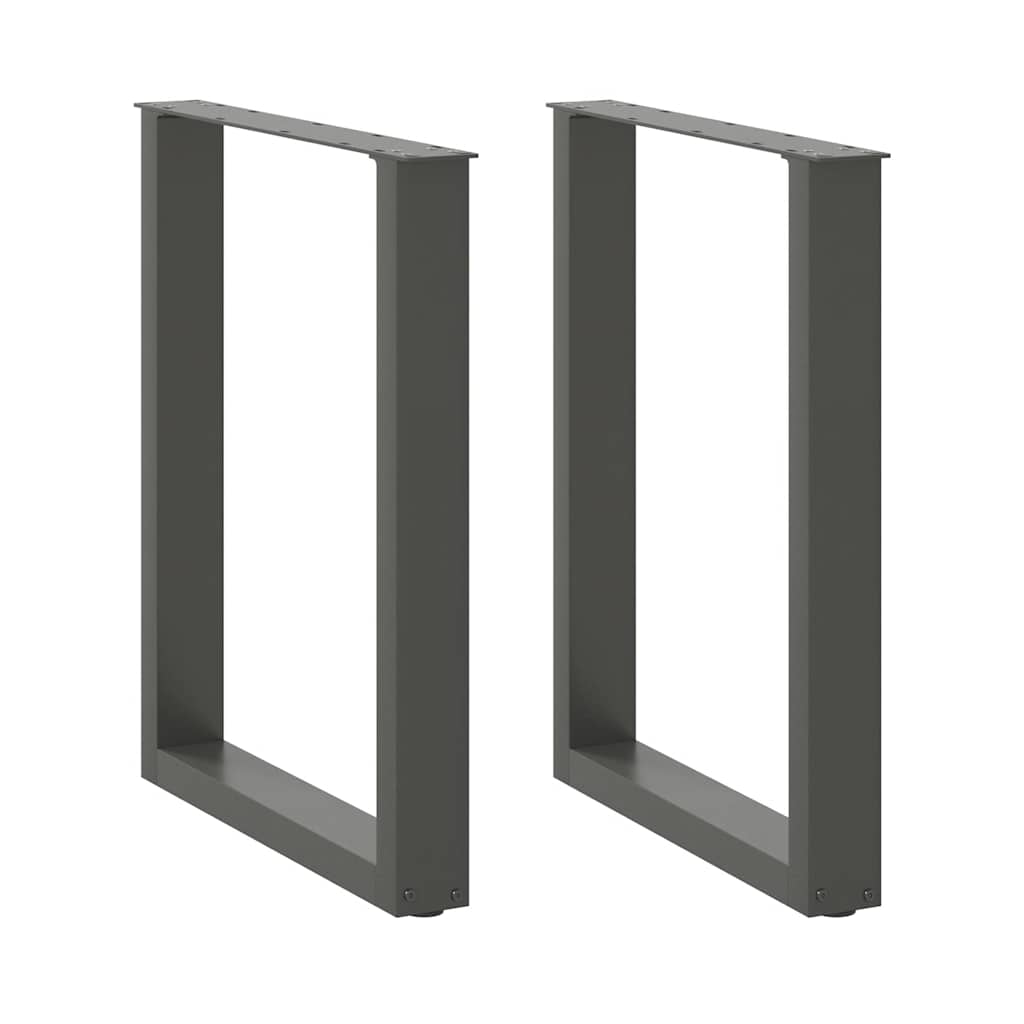Eettafelpoten 2 st U-vormig 60x(72-73) cm staal antraciet