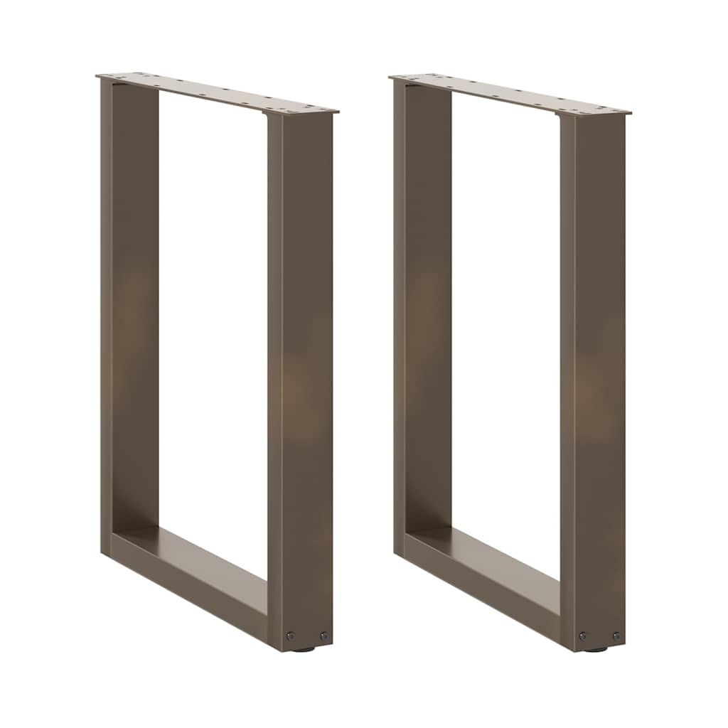 Eettafelpoten 2 st U-vormig 60x(72-73) cm staal naturel – afbeelding 1