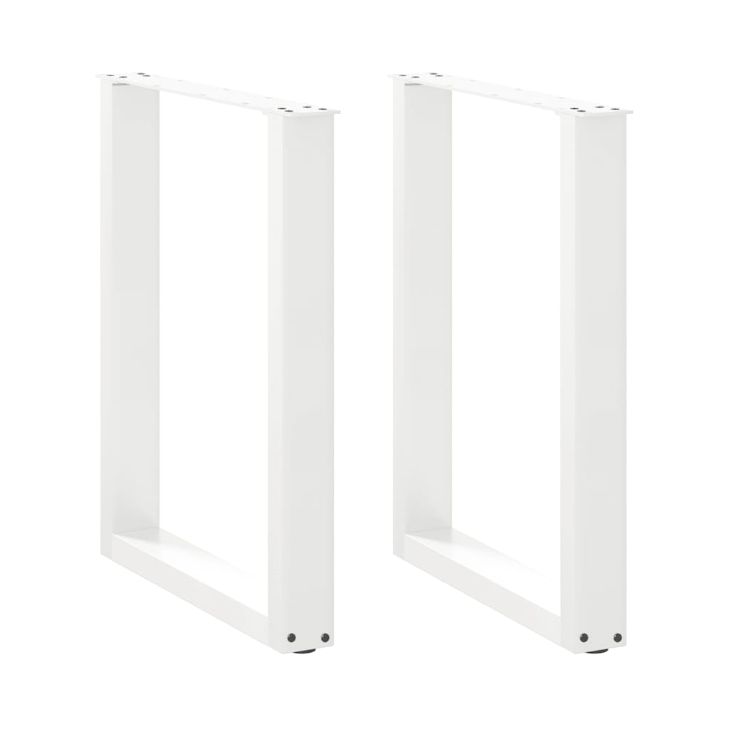 Eettafelpoten 2 st U-vormig 70x(72-73) cm staal wit