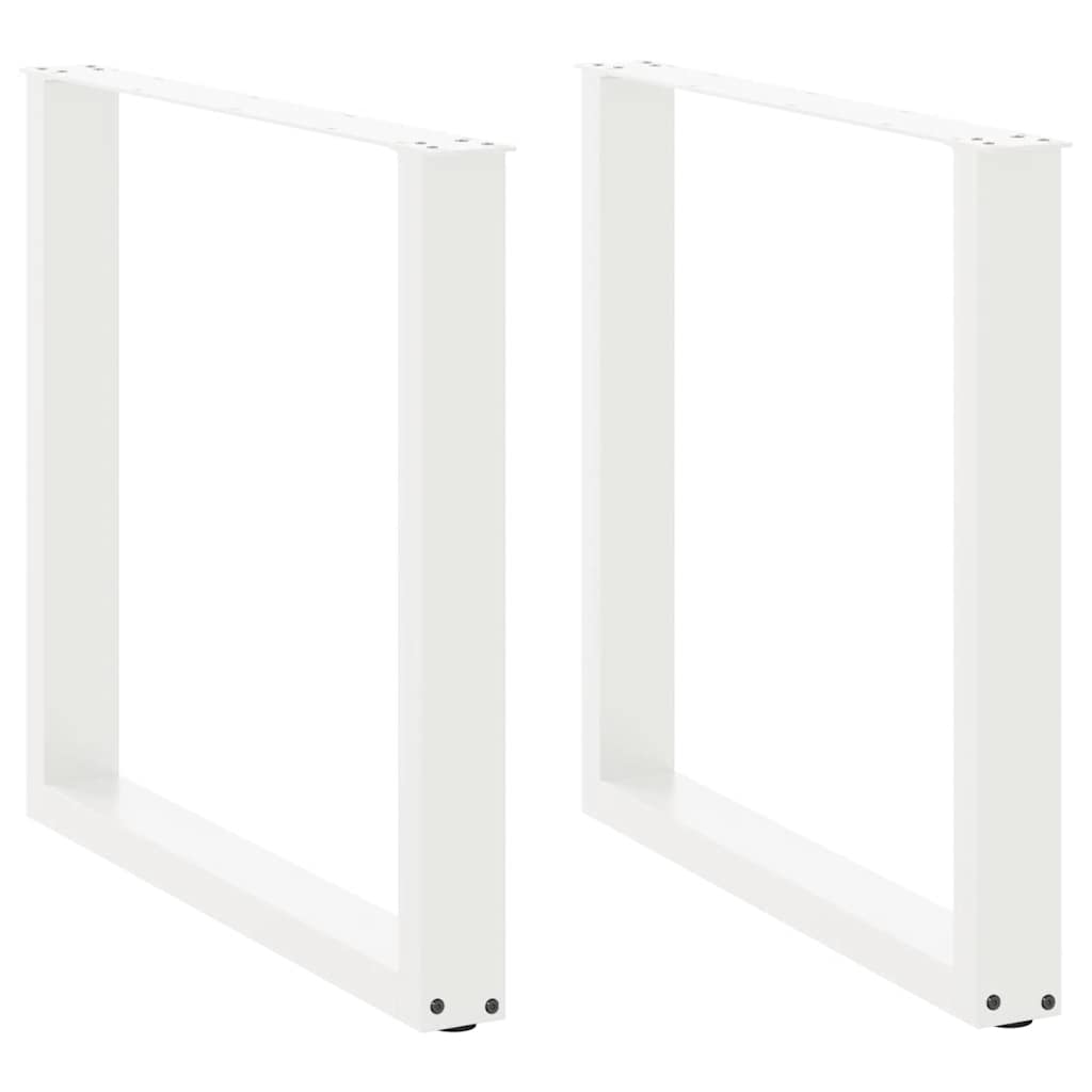 Eettafelpoten 2 st U-vormig 80x(72-73) cm staal wit