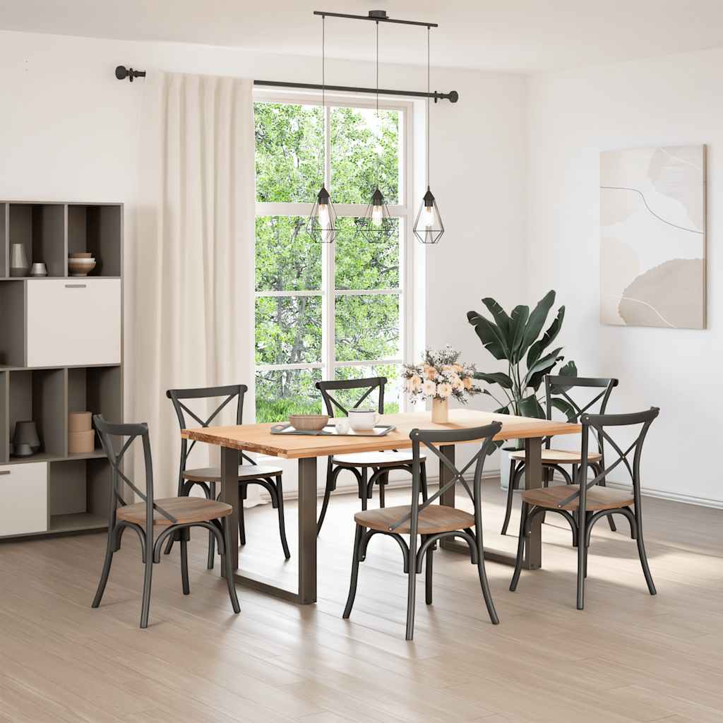 Eettafelpoten 2 st U-vormig 80x(72-73) cm staal naturel – afbeelding 2