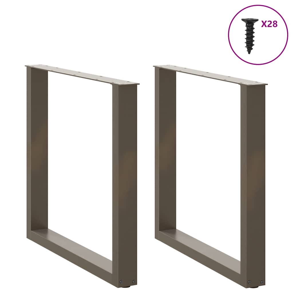 Eettafelpoten 2 st U-vormig 80x(72-73) cm staal naturel – afbeelding 3