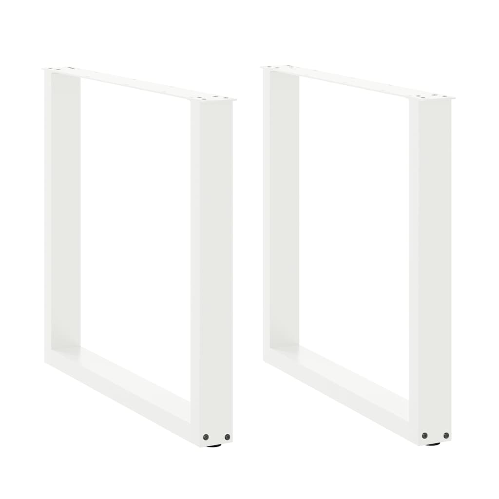 Eettafelpoten 2 st U-vormig 90x(72-73) cm staal wit
