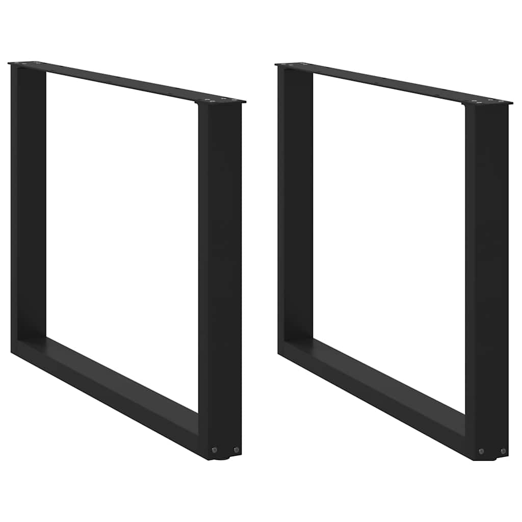 Eettafelpoten 2 st U-vormig 100x(72-73) cm staal zwart