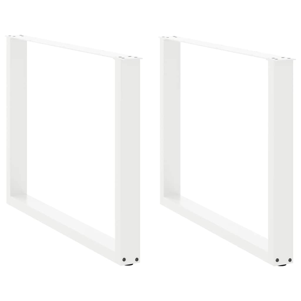 Eettafelpoten 2 st U-vormig 100x(72-73) cm staal wit