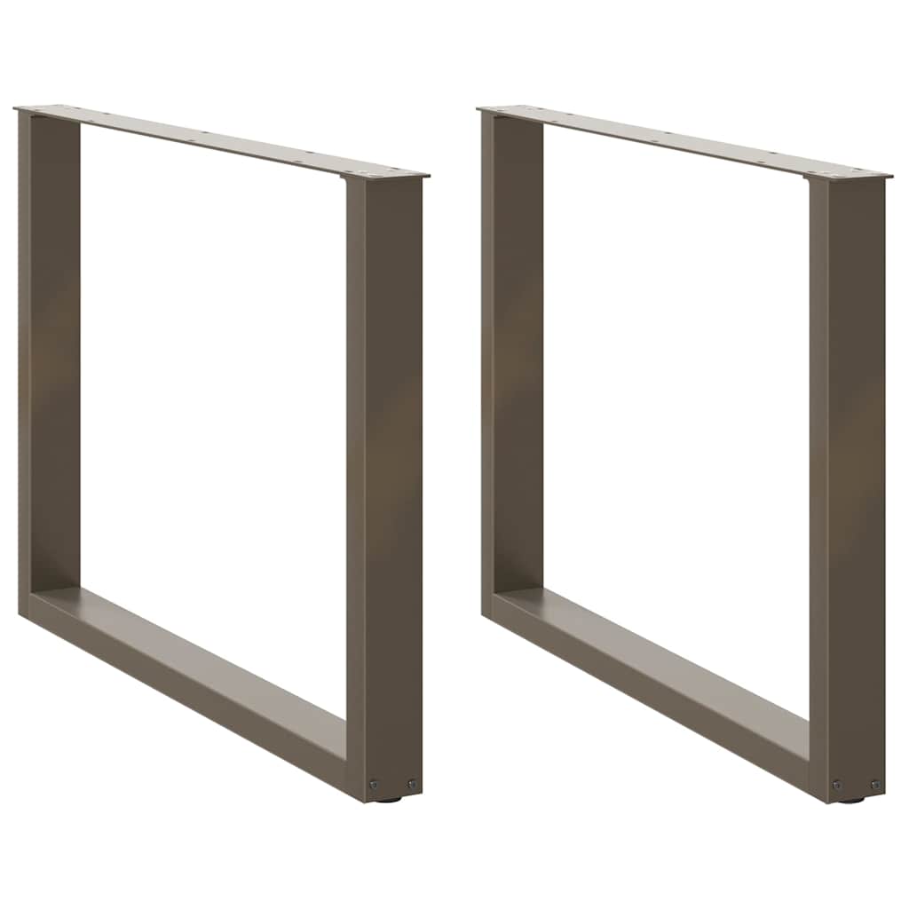 Eettafelpoten 2 st U-vormig 100x(72-73) cm staal naturel – afbeelding 1