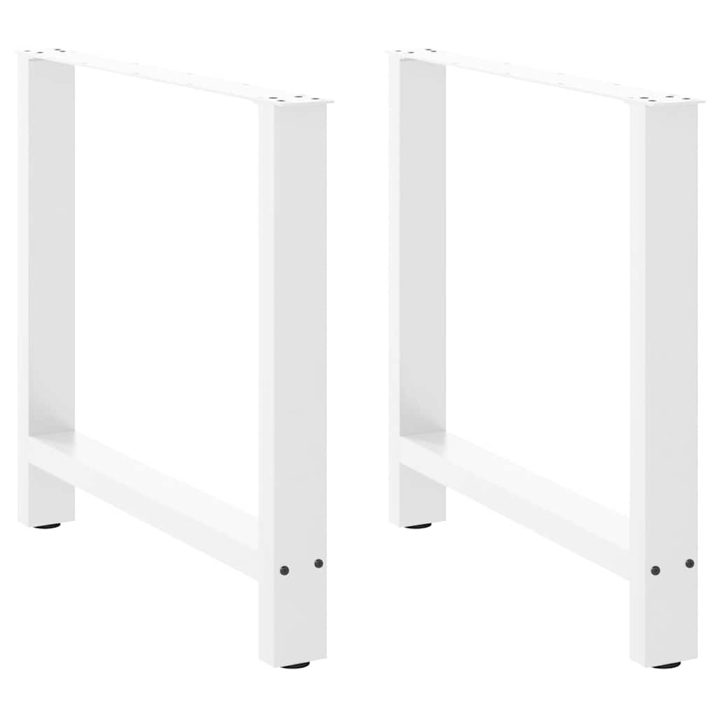Eettafelpoten 2 st 80x(72-73) cm staal wit