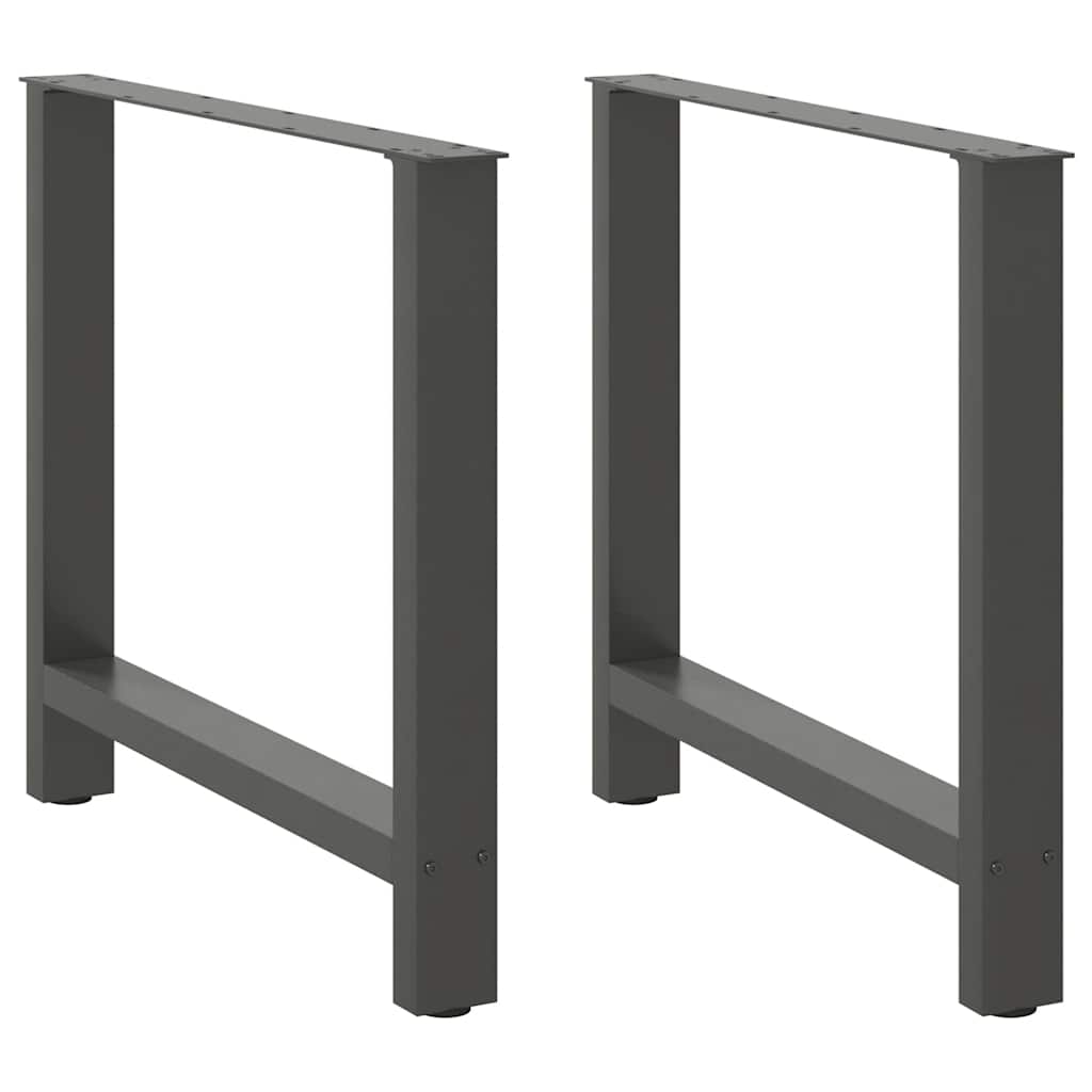 Eettafelpoten 2 st 80x(72-73) cm staal antraciet