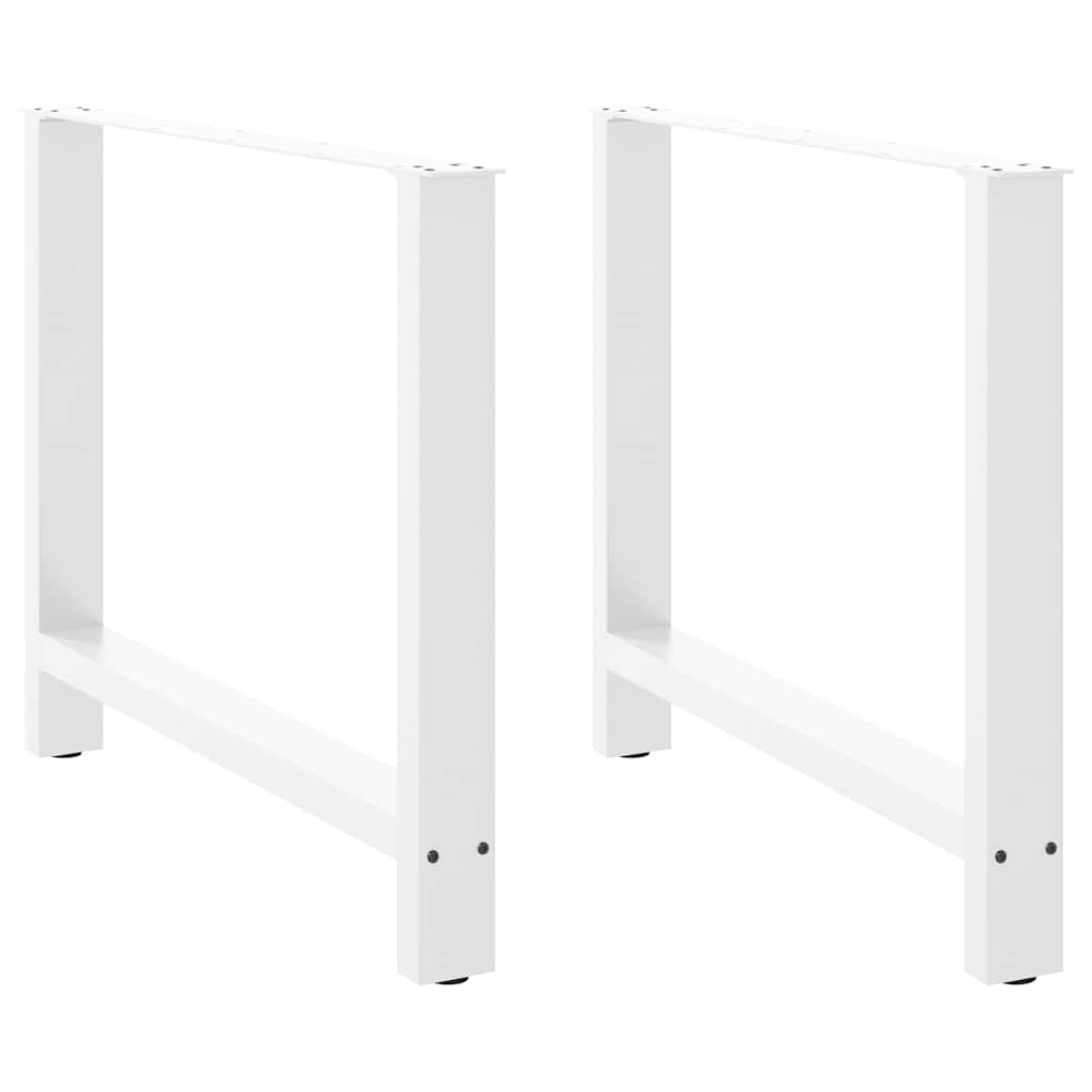 Eettafelpoten 2 st 90x(72-73) cm staal wit – afbeelding 1