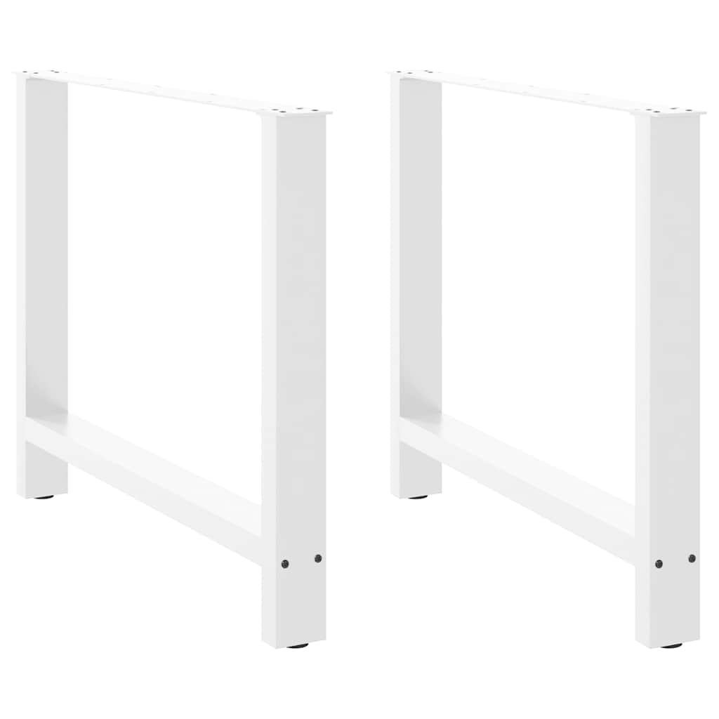 Eettafelpoten 2 st 100x(72-73) cm staal wit