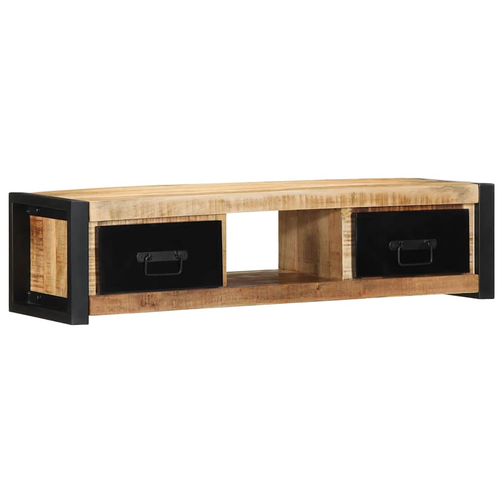 Tv-meubel 100x30x25 cm massief ruw mangohout – afbeelding 1