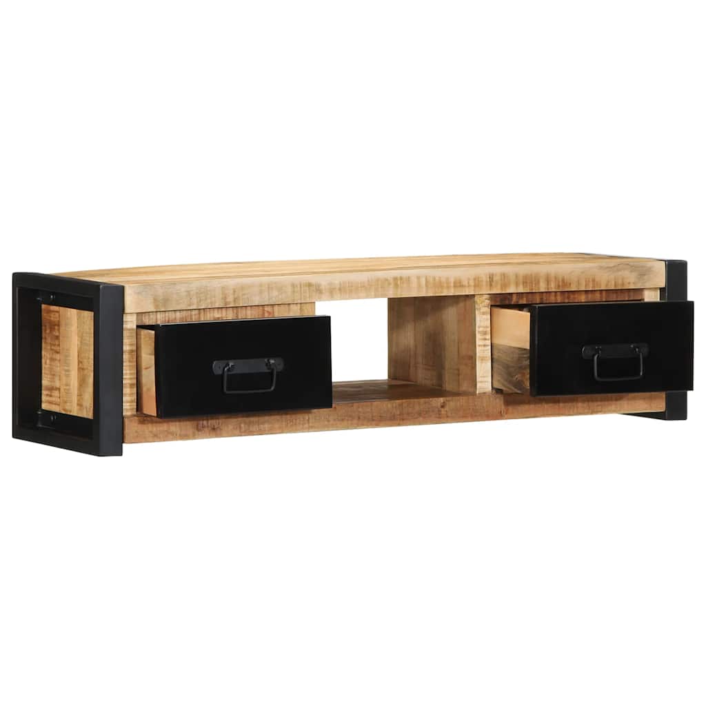 Tv-meubel 100x30x25 cm massief ruw mangohout – afbeelding 2