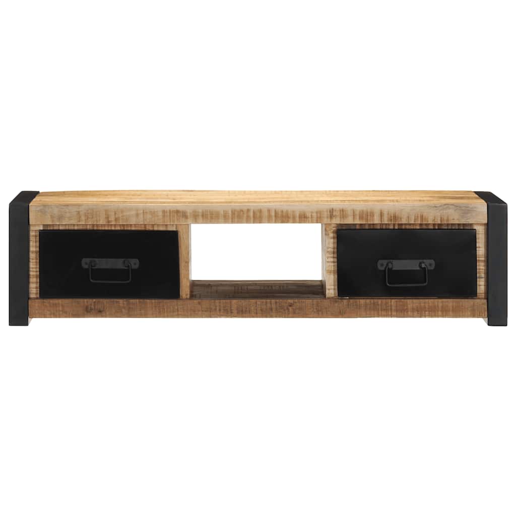 Tv-meubel 100x30x25 cm massief ruw mangohout – afbeelding 3